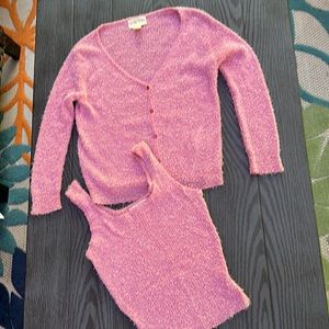 Cache “Barbie Pink “Cardigan & Tank Set